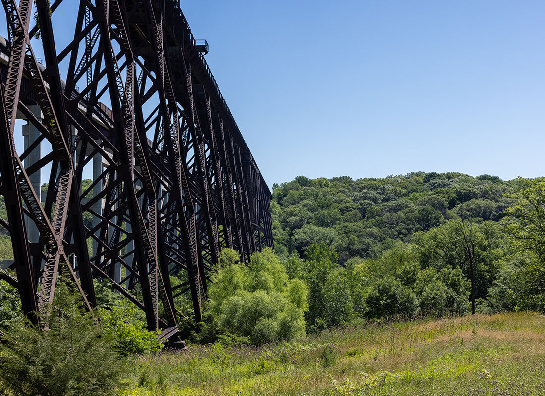 Boone, IA - High Trestle Railroad Bridge on a Sunny Day